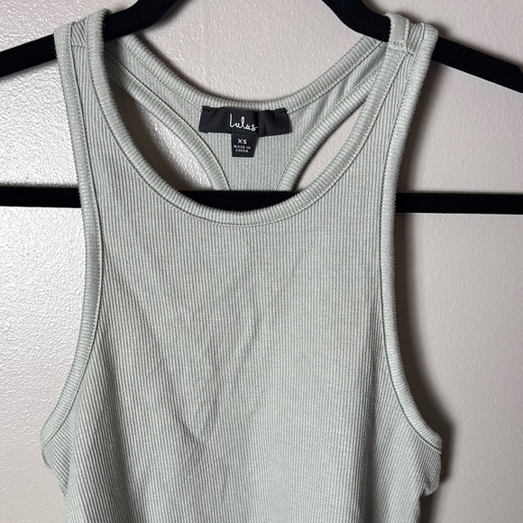 Lulu's Mint Green Ribbed Tank Top - Picture 3 of 6